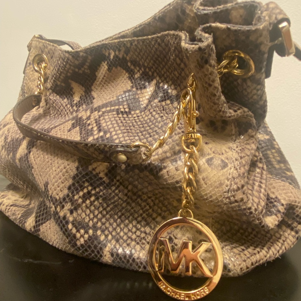 Michael Kors Python Handbag With Gold Hardware - image 2